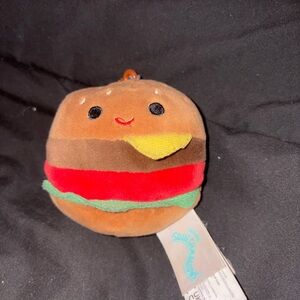 Squishmallows Burger Plush with Red and Green Accents